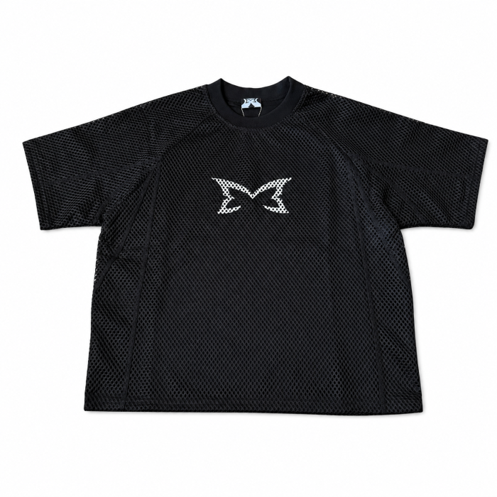 Mertra Layered Mesh Jersey - Black