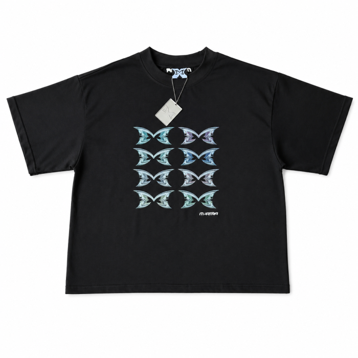 Mertra Stacked Butterfly Logo T-Shirt - Black