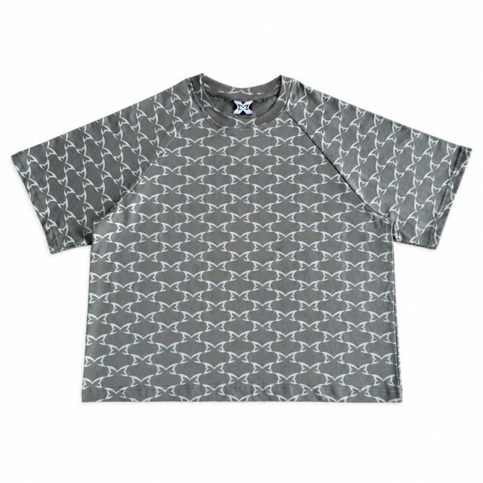 Mertra Butterfly Monogram T-Shirt - Grey