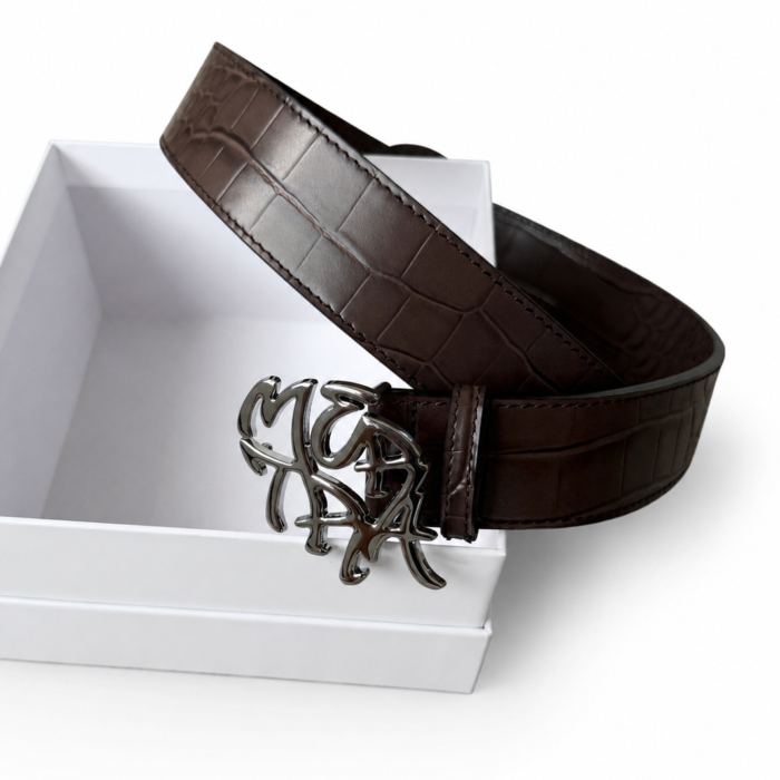 Mertra Croc Belt - Brown