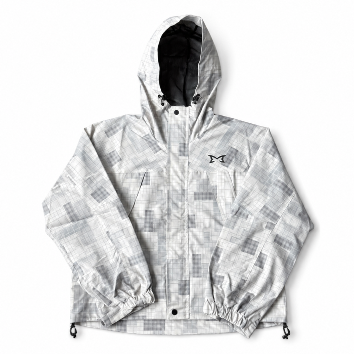 Mertra Square Pattern Jacket - Grey & White