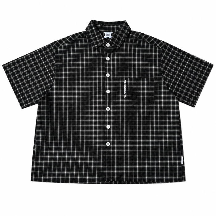 Mertra Short Sleeve Plaid Shirt - Black