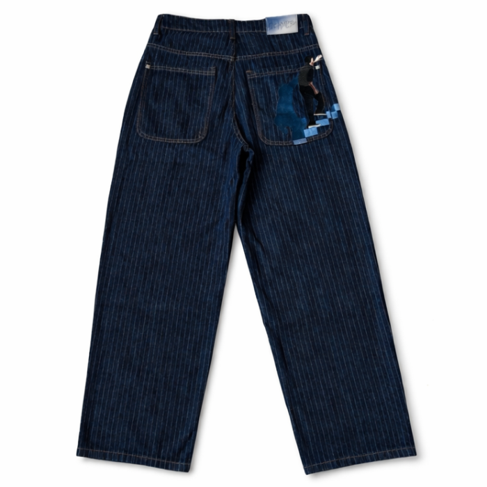 Derschutze On Air Pinstripe Denim Jeans - Dark Blue