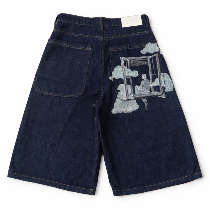Derschutze On Air Jorts / Raw Denim Shorts - Dark Blue