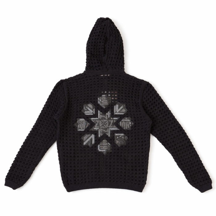 Derschutze Aziza Crochet Zip-up Hoodie - Black