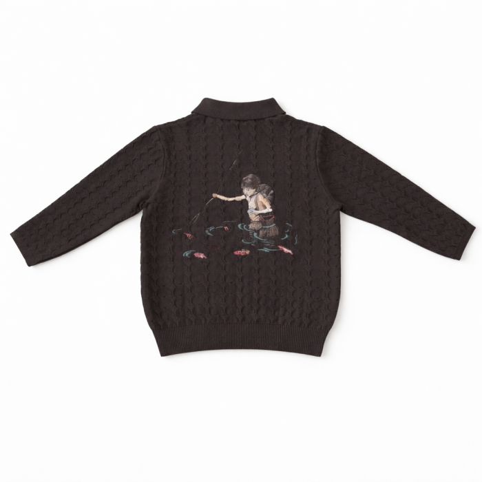 Derschutze Lotus V2 Long Sleeve Polo Knit - Brown