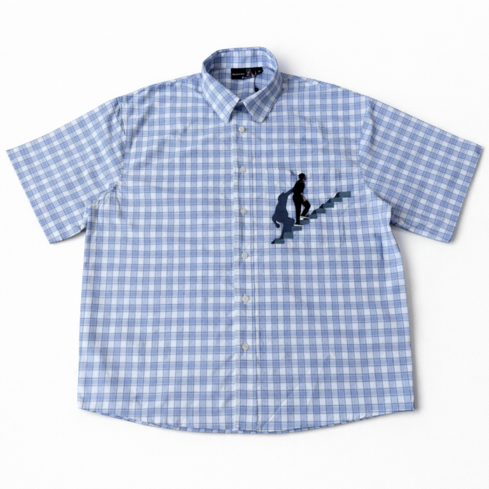 Derschutze On Air Checked Short Sleeve Shirt - Blue