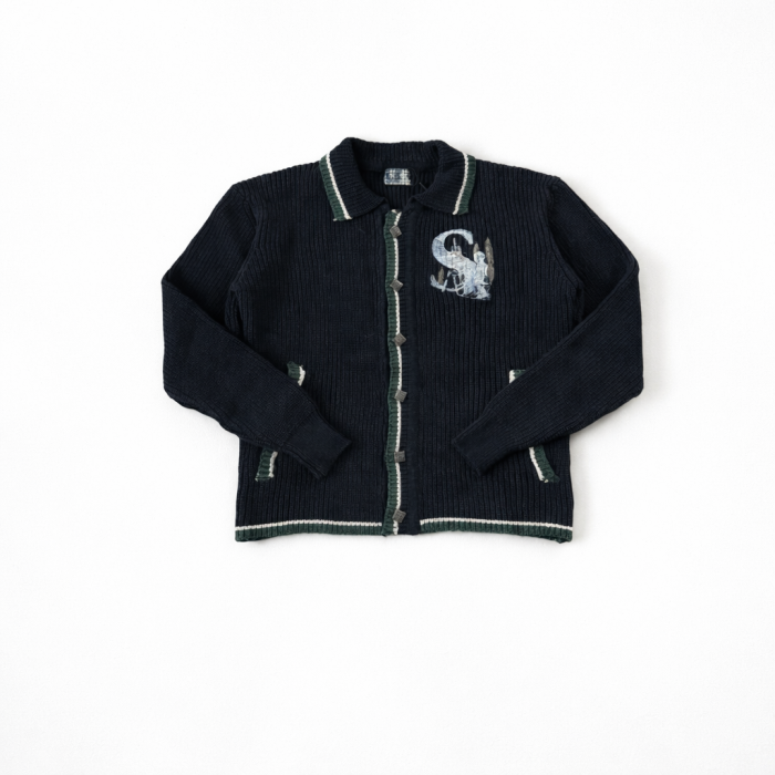 Derschutze Gallery Polo Cardigan - Navy