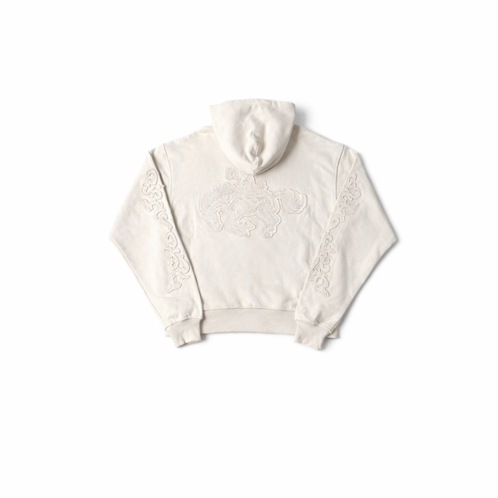 Derschutze Western Zip-up Hoodie - Beige