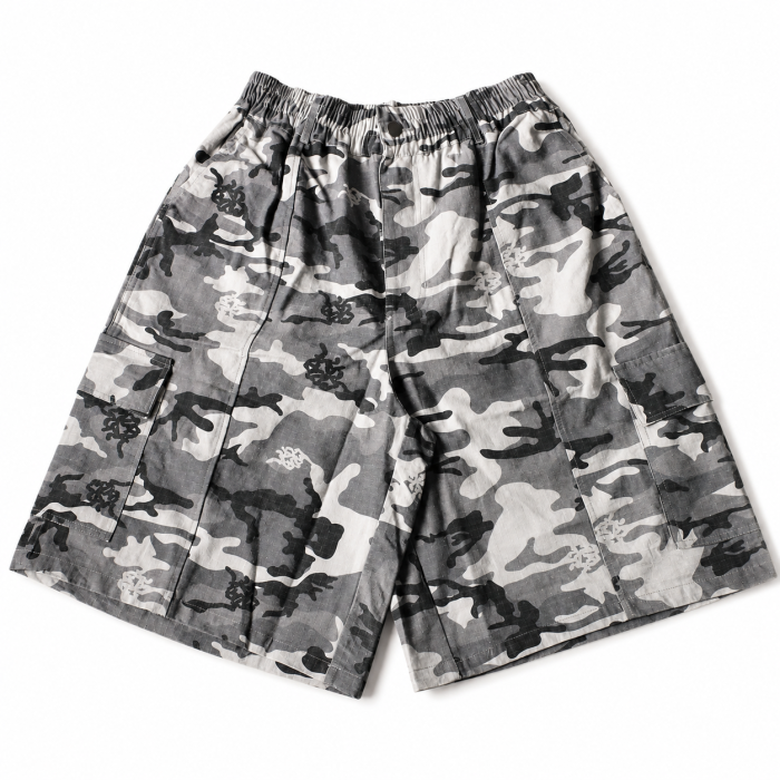 Mertra Ripstop Cargo Camo Shorts - Grey