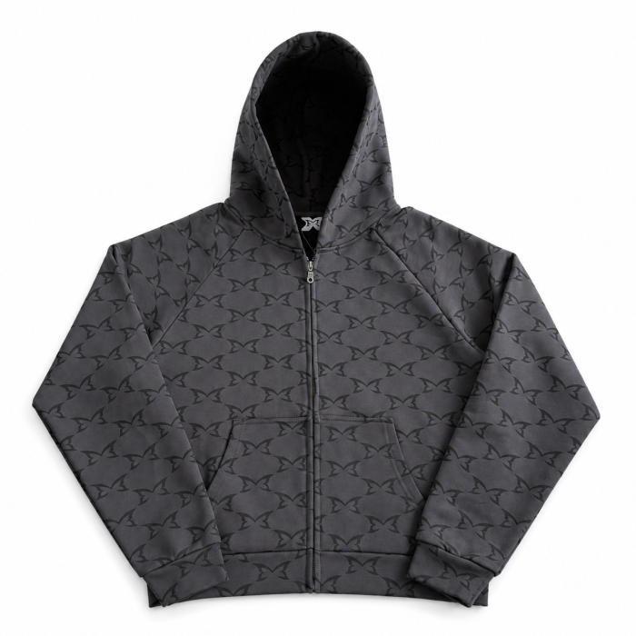 Mertra Butterfly Monogram Hoodie - Dark Grey